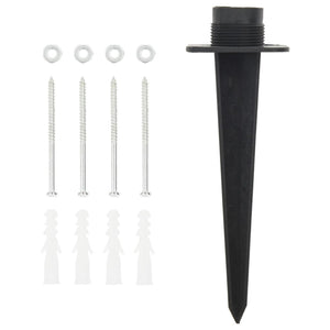 Utomhusuttag med spett 4-vägs stenlook grå 16x16x29,5 cm