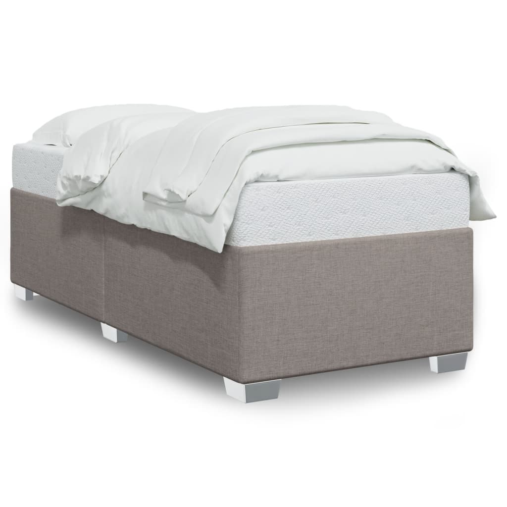 Sängram utan madrass taupe 100x200 cm tyg