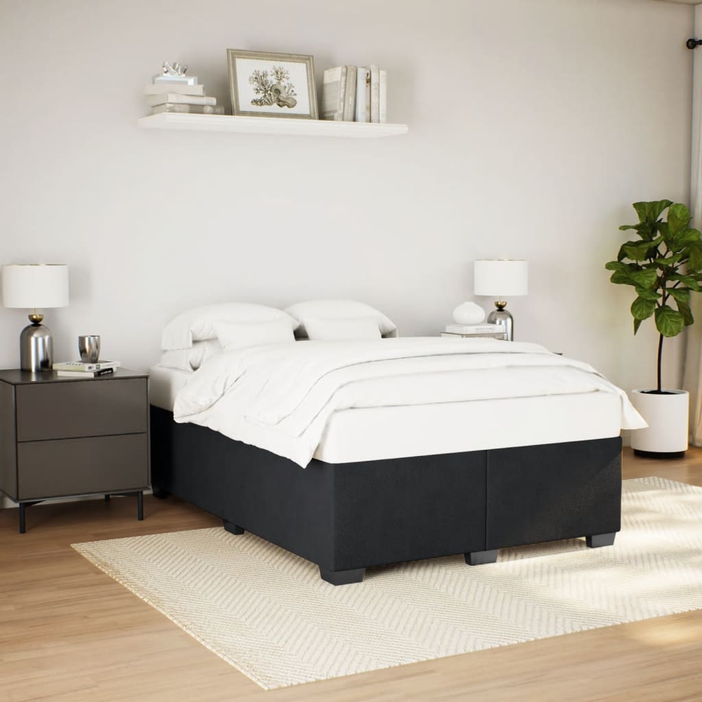 Sängram utan madrass svart 140x190 cm sammet