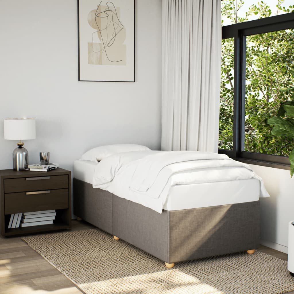 Sängram utan madrass Taupe 80x200cm tyg