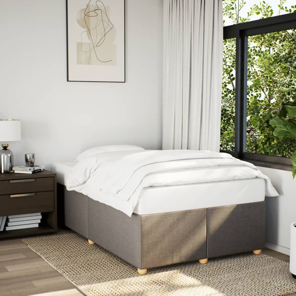 Sängram utan madrass taupe 120x200 cm tyg