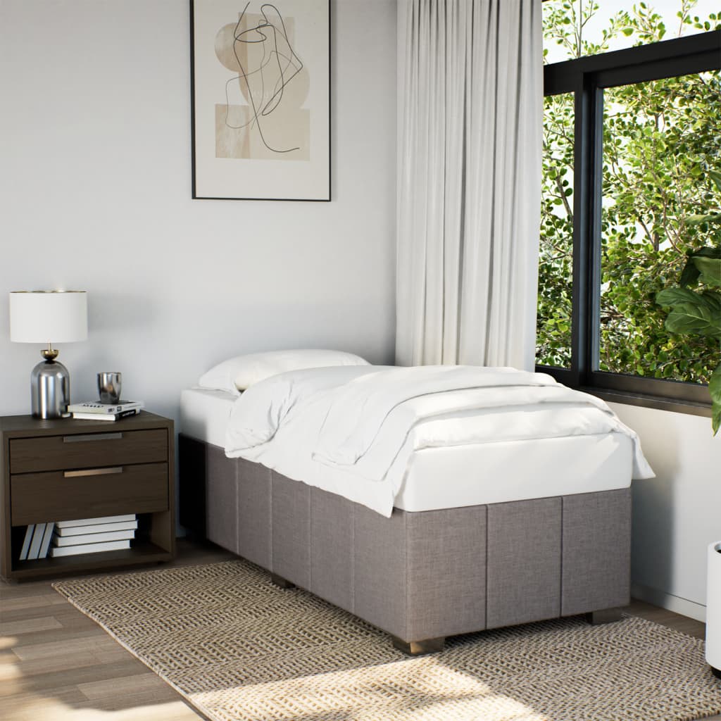 Sängram utan madrass Taupe 80x200cm tyg