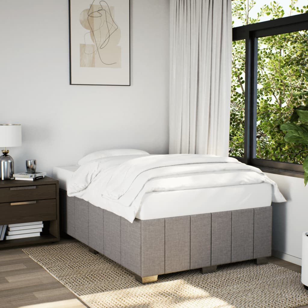 Sängram utan madrass taupe 120x200 cm tyg