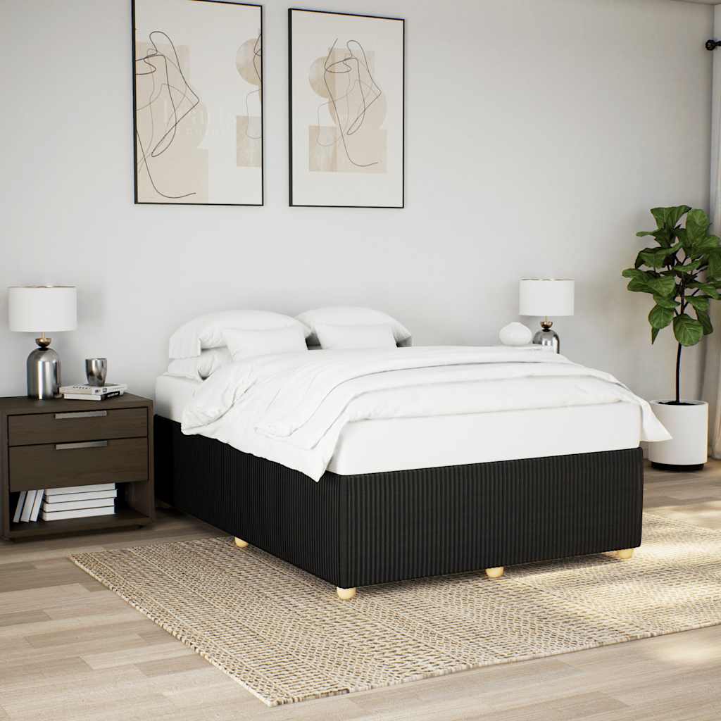 Sängram utan madrass svart 140x190 cm tyg