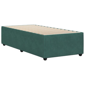 Sängram utan madrass mörkgrön 90x200 cm sammet
