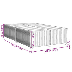 sängram utan madrass mörkgrå 120x190 cm sammet