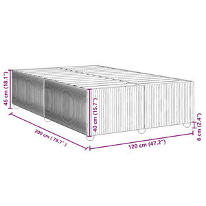 Sängram utan madrass mörkgrön 120x200 cm sammet