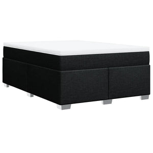 Ramsäng med madrass svart 140x200 cm tyg