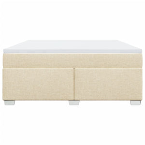 Ramsäng med madrass gräddvit 180x200 cm tyg