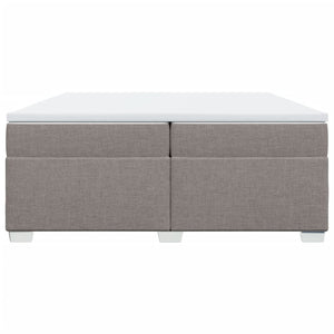 Ramsäng med madrass taupe 200x200 cm tyg