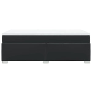 Ramsäng med madrass svart 80x200 cm konstläder