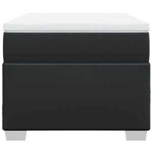 Ramsäng med madrass svart 90x190 cm konstläder