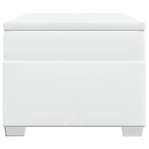 Ramsäng med madrass vit 90x190 cm konstläder