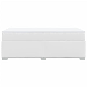 Ramsäng med madrass vit 90x190 cm konstläder