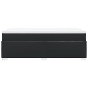 Ramsäng med madrass svart 90x200 cm konstläder