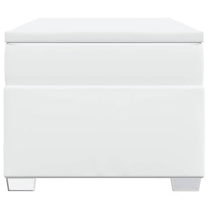 Ramsäng med madrass vit 90x200 cm konstläder