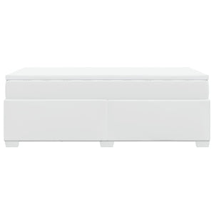 Ramsäng med madrass vit 90x200 cm konstläder