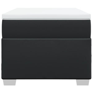 Ramsäng med madrass svart 100x200 cm konstläder