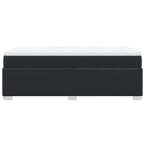 Ramsäng med madrass svart 100x200 cm konstläder