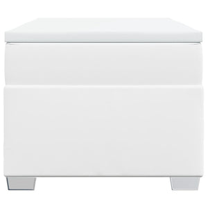 Ramsäng med madrass vit 100x200 cm konstläder