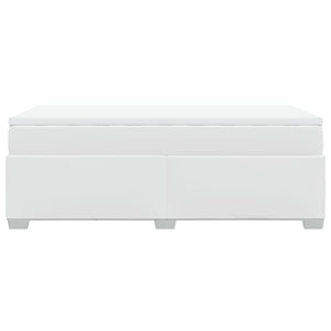 Ramsäng med madrass vit 100x200 cm konstläder