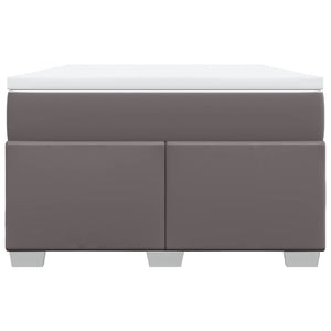 Ramsäng med bäddmadrass grå 120x190 cm konstläder