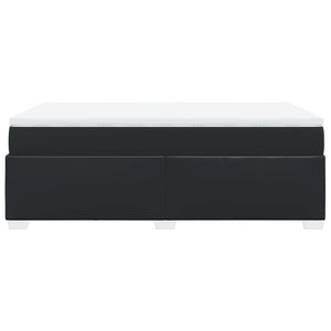 Ramsäng med madrass svart 120x200 cm konstläder