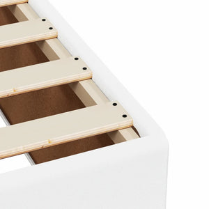 Ramsäng med madrass vit 120x200 cm konstläder