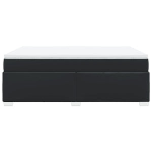 Ramsäng med madrass svart 140x200 cm konstläder