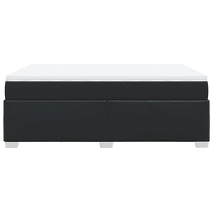 Ramsäng med madrass svart 160x200 cm konstläder