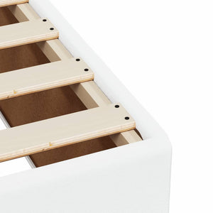 Ramsäng med madrass vit 160x200 cm konstläder