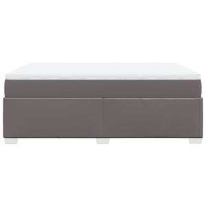 Ramsäng med madrass grå 160x200 cm konstläder