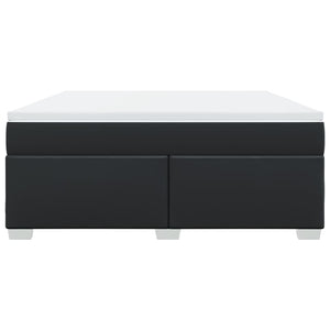 Ramsäng med madrass svart 180x200 cm konstläder