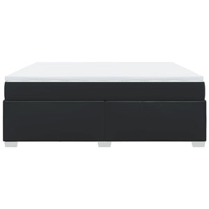 Ramsäng med madrass svart 180x200 cm konstläder