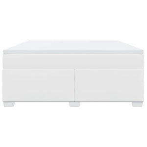 Ramsäng med madrass vit 180x200 cm konstläder