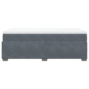 Ramsäng med madrass mörkgrå 80x200 cm sammet