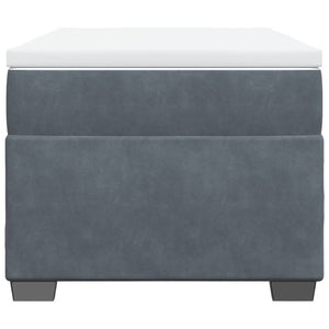 Ramsäng med madrass mörkgrå 100x200 cm sammet