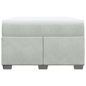 Ramsäng med madrass ljusgrå 120x190 cm sammet