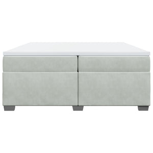 Ramsäng med madrass ljusgrå 200x200 cm sammet