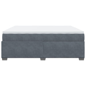 Ramsäng med madrass mörkgrå 200x200 cm sammet