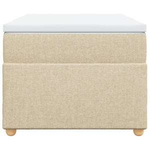 Ramsäng med madrass gräddvit 90x190 cm tyg