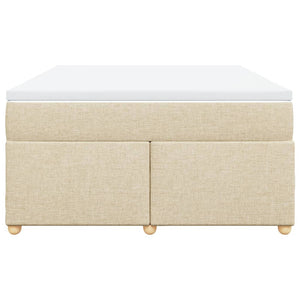 Ramsäng med madrass gräddvit 140x200 cm tyg