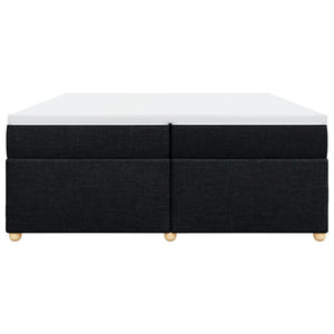 Ramsäng med madrass svart 200x200 cm tyg