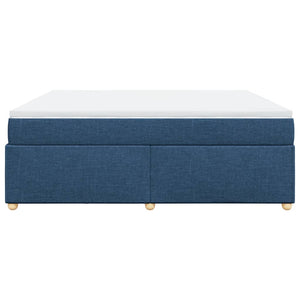 Ramsäng med madrass blå 200x200 cm tyg