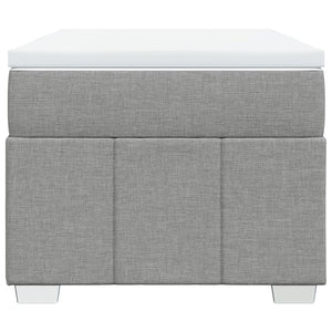 Ramsäng med madrass ljusgrå 80x200 cm tyg