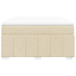 Ramsäng med madrass gräddvit 140x200 cm tyg