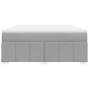 Ramsäng med madrass ljusgrå 180x200 cm tyg