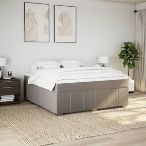 Ramsäng med madrass taupe 180x200 cm tyg