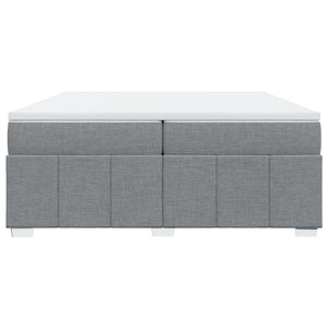 Ramsäng med madrass ljusgrå 200x200 cm tyg