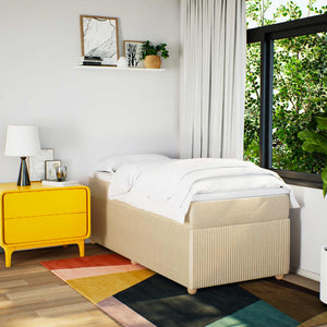 Ramsäng med madrass gräddvit 100x200 cm tyg